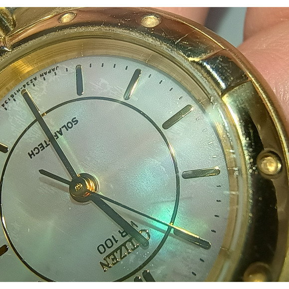 Citizen Eco-Drive WR100 Solar-Tech Ladies Watch Gold toned Mother of Pearl 27mm main image 12